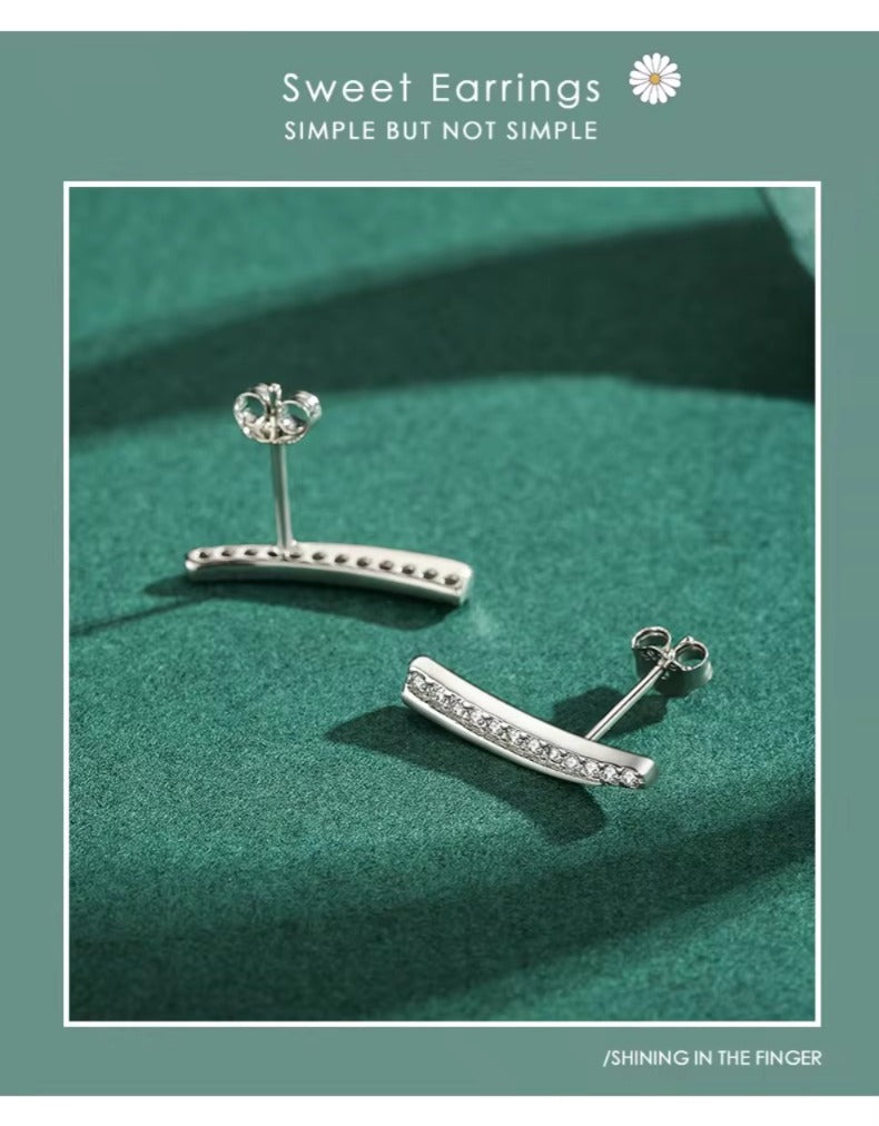 pendientes minimalistas de Plata de Ley 925 para mujer