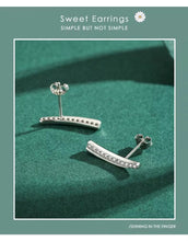 Load image into Gallery viewer, pendientes minimalistas de Plata de Ley 925 para mujer
