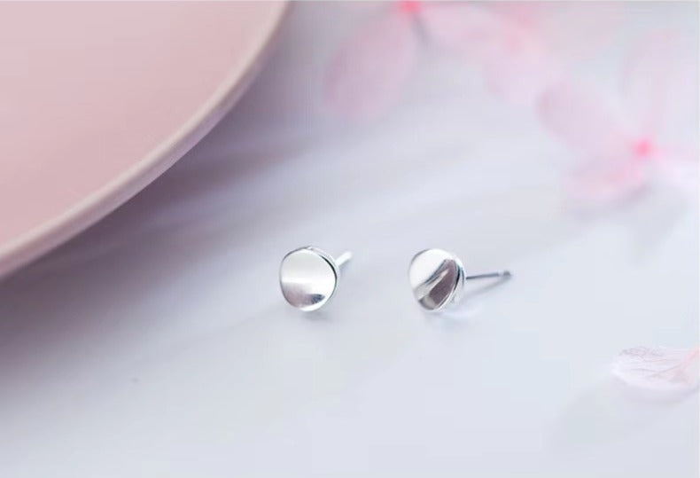 pendientes redondos de Plata de Ley 925 para mujer, joyería con diseño único Simple