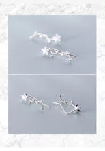 Load image into Gallery viewer, pendientes de plata de ley 925 con estrellas para mujer