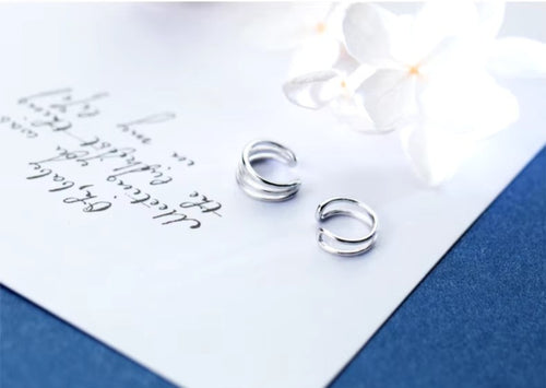 pendientes de plata de ley 925 asimétricos para mujer, joyería fina, con Clips, a la moda