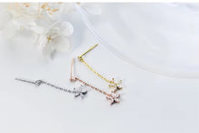 Load image into Gallery viewer, pendientes de gota de 3 colores para mujer, de Plata de Ley 925, brillante, transparente