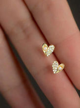 Load image into Gallery viewer, pendientes de plata de ley 925 con forma de corazón Irregular para mujer