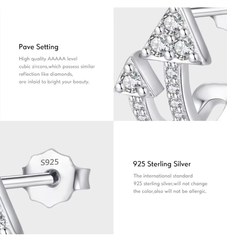 pendientes de plata de ley 925 auténtica para mujer, aretes con tuerca de circonia cúbica transparente