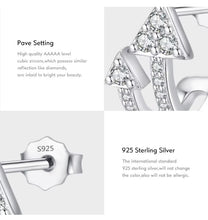 Load image into Gallery viewer, pendientes de plata de ley 925 auténtica para mujer, aretes con tuerca de circonia cúbica transparente