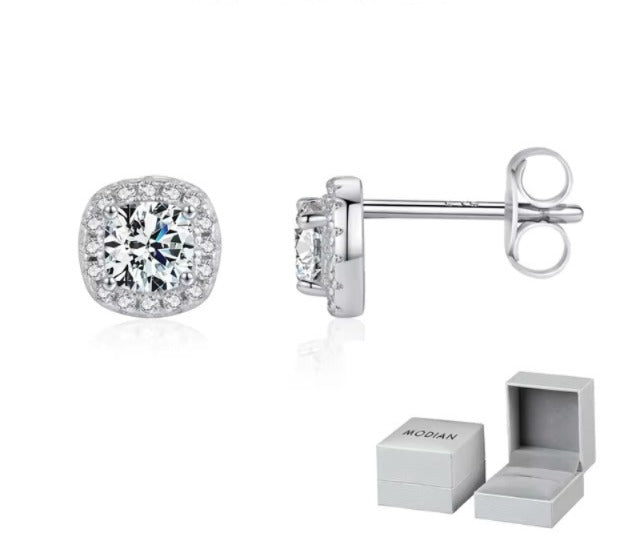 pendientes de moissanita de Color D para mujer