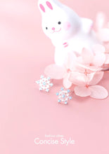 Load image into Gallery viewer, pendientes de plata de ley 925 con forma de copo de nieve para mujer