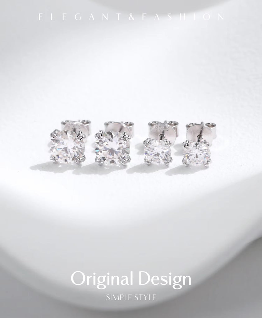 pendientes de plata de ley 925 de moissanita para mujer