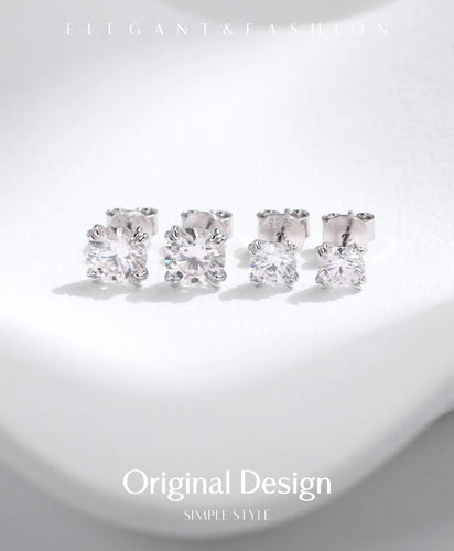 pendientes de plata de ley 925 de moissanita para mujer