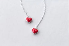 Load image into Gallery viewer, pendientes de plata de ley 925 con forma de corazón esmaltado para mujeres