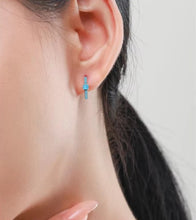 Load image into Gallery viewer, pendientes de aro de Plata de Ley 925 auténtica para mujer