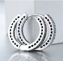 Load image into Gallery viewer, pendientes de aro de Plata de Ley 925 auténtica para mujer