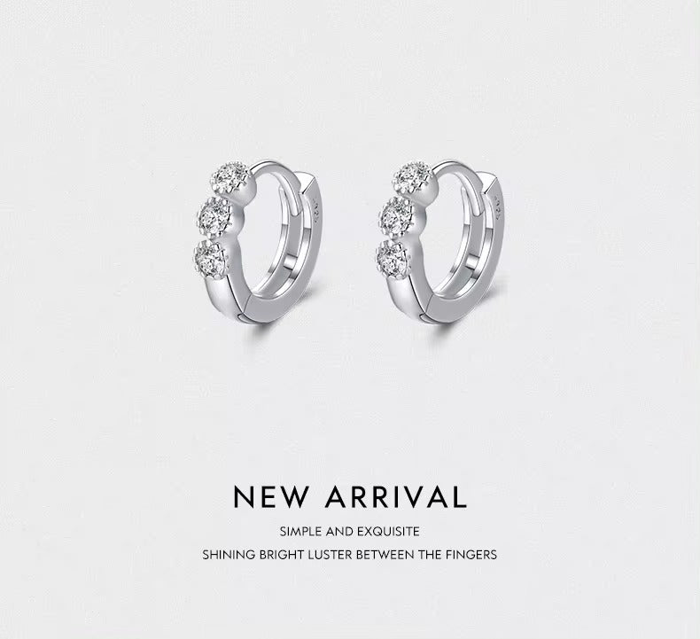 pendientes de plata de primera ley y Circonia cúbica para mujer