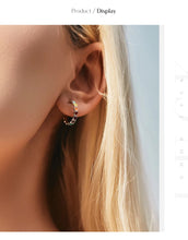Load image into Gallery viewer, pendientes de plata de ley 925 con forma de C para mujer y niña
