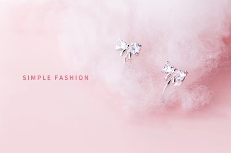 pendientes de plata de ley 925 con lazo, joyería fina de lujo para mujeres