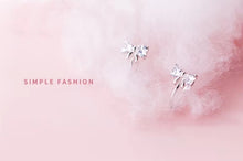 Load image into Gallery viewer, pendientes de plata de ley 925 con lazo, joyería fina de lujo para mujeres