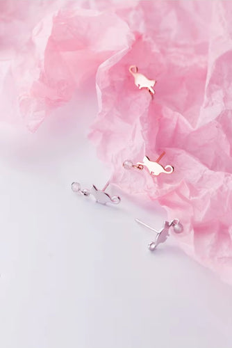 pendientes de plata de ley 100% con forma de gato