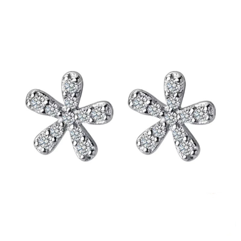 pendientes de plata de ley 925 con forma de flor para mujer, joyería fina con cierre de tuerca