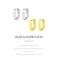 Load image into Gallery viewer, pendientes de aro de Plata de Ley 925 con textura en forma de U para mujer
