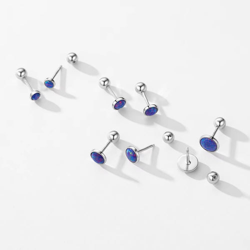 pendientes de plata de ley 925 con Ópalo para mujeres