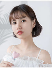 Load image into Gallery viewer, pendientes de cadena larga para mujer, de Color dorado, de Plata de Ley 925 pura