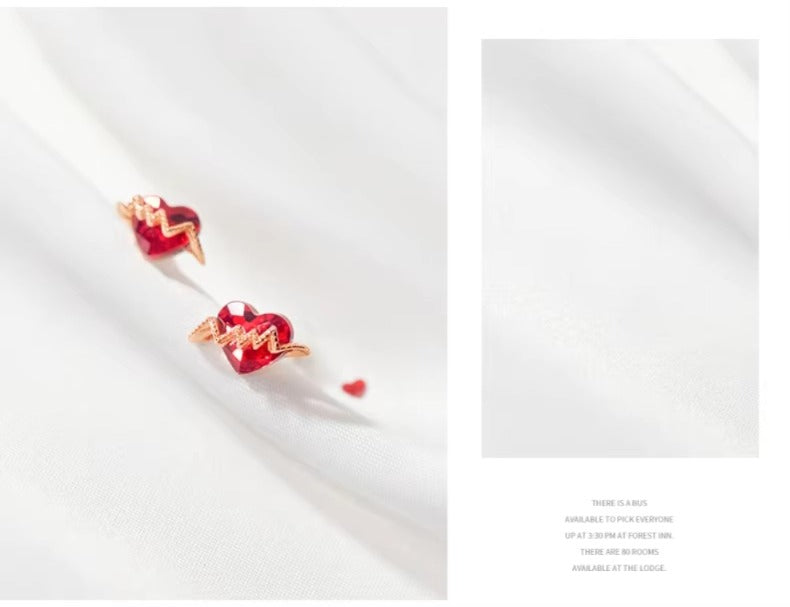 pendientes de plata de ley 925 para mujer, joyería fina con cierre de tuerca, piedra roja CZ