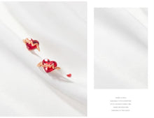 Load image into Gallery viewer, pendientes de plata de ley 925 para mujer, joyería fina con cierre de tuerca, piedra roja CZ