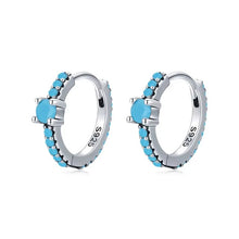 Load image into Gallery viewer, pendientes de aro de Plata de Ley 925 auténtica para mujer