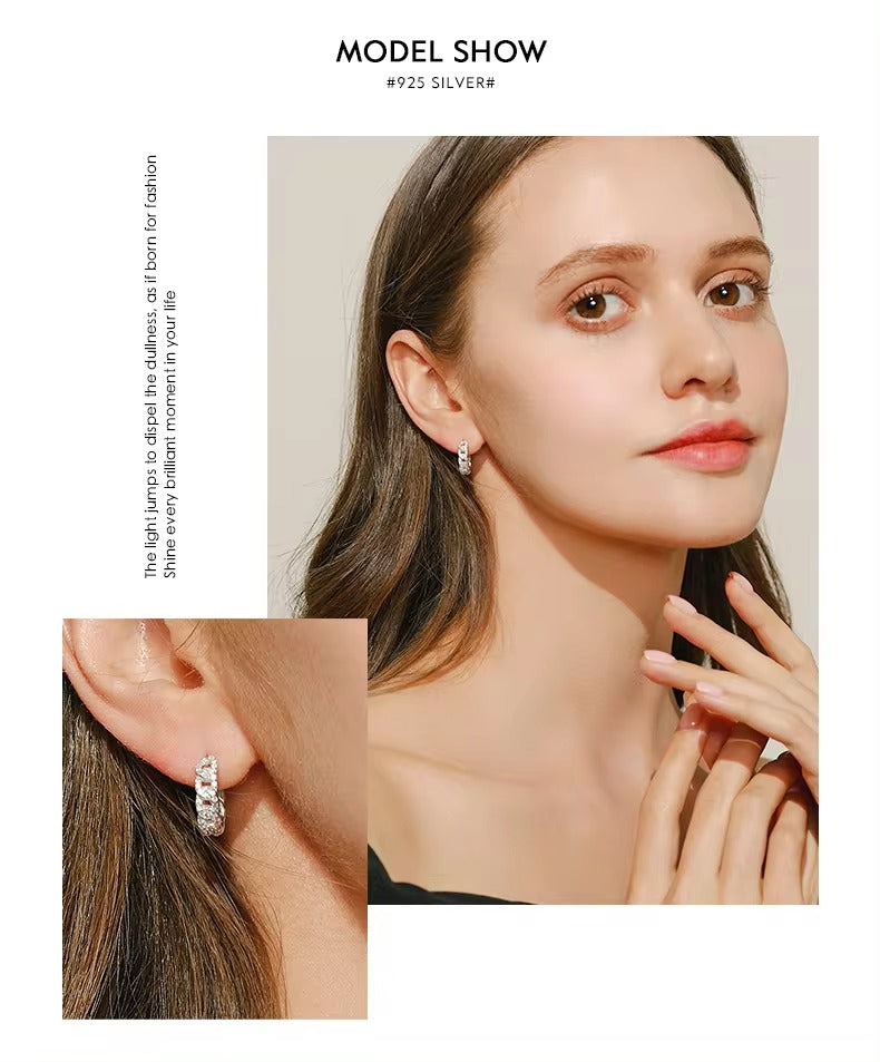 pendientes de plata de ley 925 chapados en platino para mujer