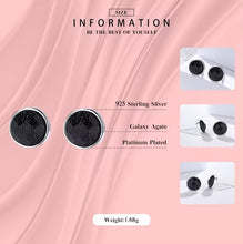 Load image into Gallery viewer, pendientes brillantes de ópalo negro para mujer