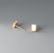 Load image into Gallery viewer, pendientes de perlas de Concha de Plata de Ley 925 para mujer
