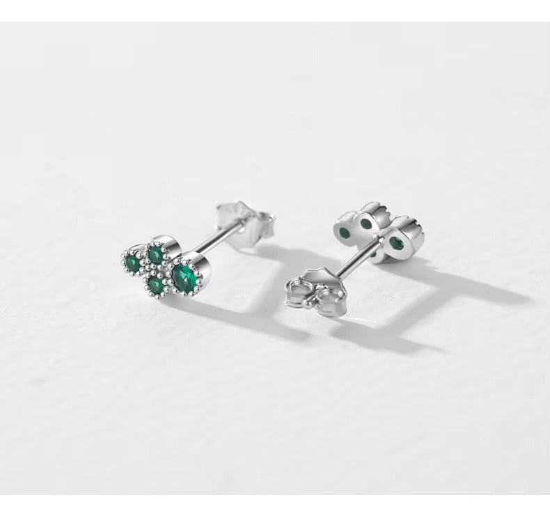 pendientes pequeños de Plata de Ley 925 auténtica para mujer