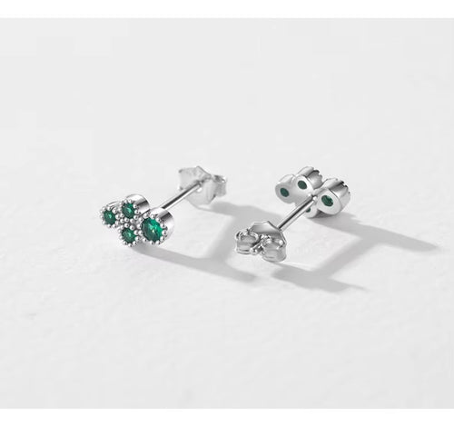 pendientes pequeños de Plata de Ley 925 auténtica para mujer