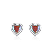Load image into Gallery viewer, pendientes de plata de ley 925 con forma de corazones pequeños para mujeres