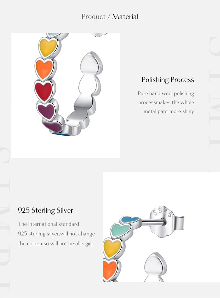 pendientes de plata de ley 925 con forma de C para mujer y niña