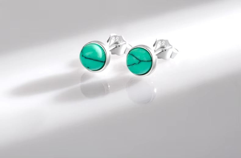 pendientes de tuerca de Plata de Ley 925 auténtica para mujer