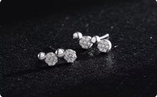 Load image into Gallery viewer, pendientes redondos minimalistas de Plata de Ley 925 auténtica para mujer y niña