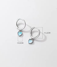 Load image into Gallery viewer, pendientes de aro de Plata de Ley 925 con corazones románticos y piedra lunar para mujer