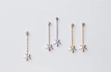 Load image into Gallery viewer, pendientes de gota de 3 colores para mujer, de Plata de Ley 925, brillante, transparente