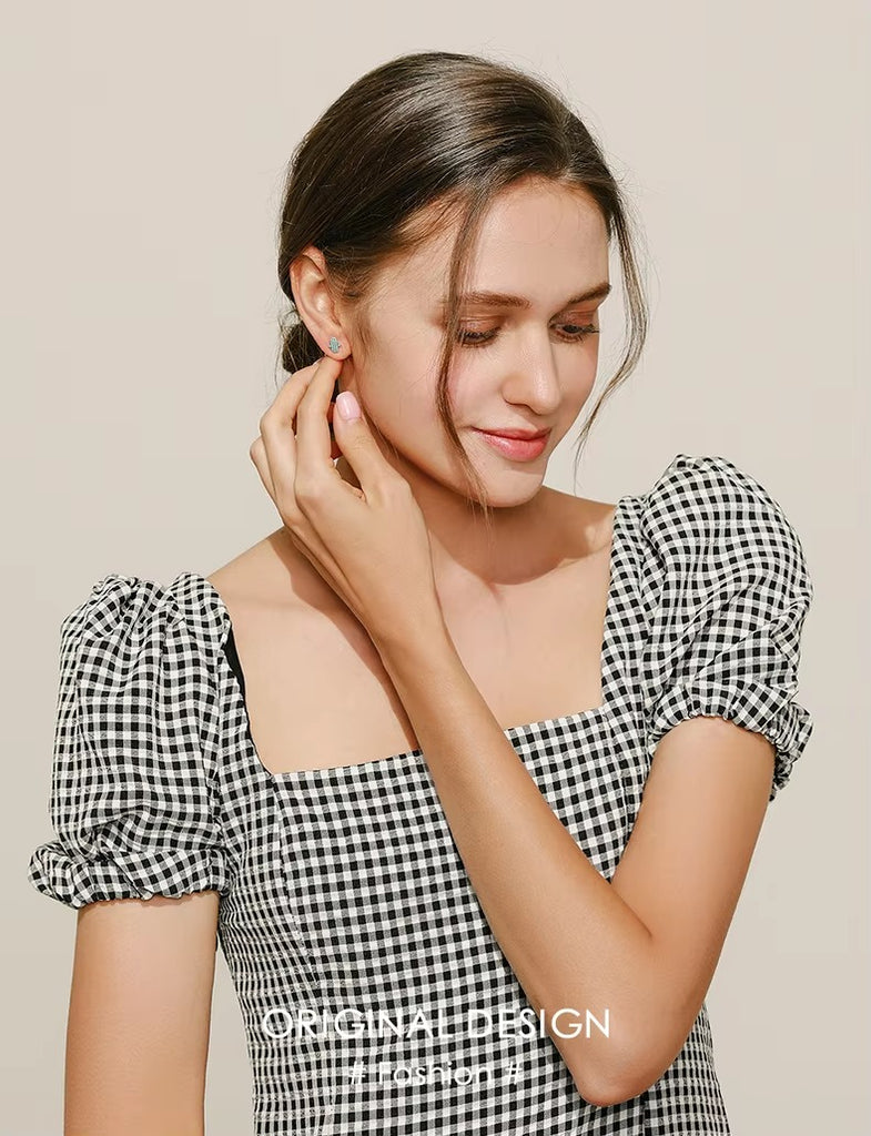 pendientes de plata de primera ley y turquesa para mujer, aretes pequeños