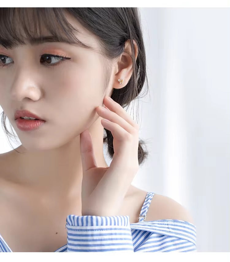 pendientes de tuerca de mariposa para mujer