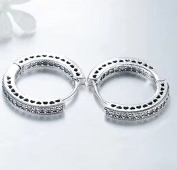 pendientes de aro de Plata de Ley 925 auténtica para mujer