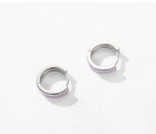 Load image into Gallery viewer, pendientes de aro de Plata de Ley 925 para mujer