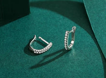 Cargar imagen en el visor de la galería, pendientes románticos de cristal de circón transparente para mujer y niña