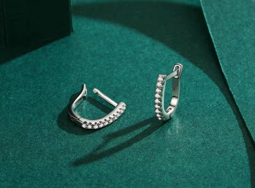 pendientes románticos de cristal de circón transparente para mujer y niña