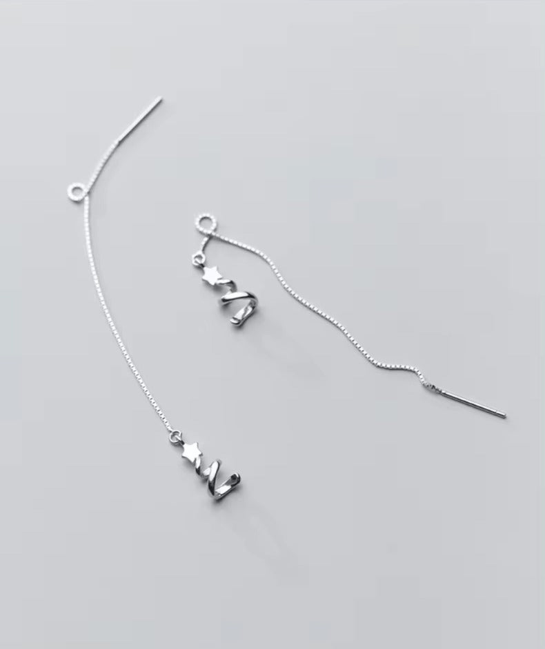 pendientes largos de plata esterlina 925 para mujer, joyería fina Original