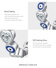 Load image into Gallery viewer, pendientes de aro de Plata de Ley 925 con diseño de ojos azules esmaltados