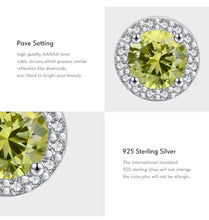 Load image into Gallery viewer, pendientes de plata de ley 925 con forma redonda para mujer