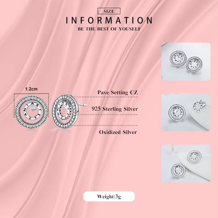 pendientes de tuerca de plata de ley 100% 925 para mujer, joyería de moda