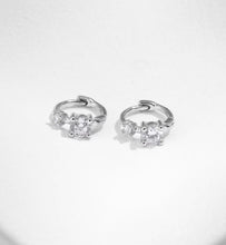 Load image into Gallery viewer, pendientes de aro de Plata de Ley 925 para mujer